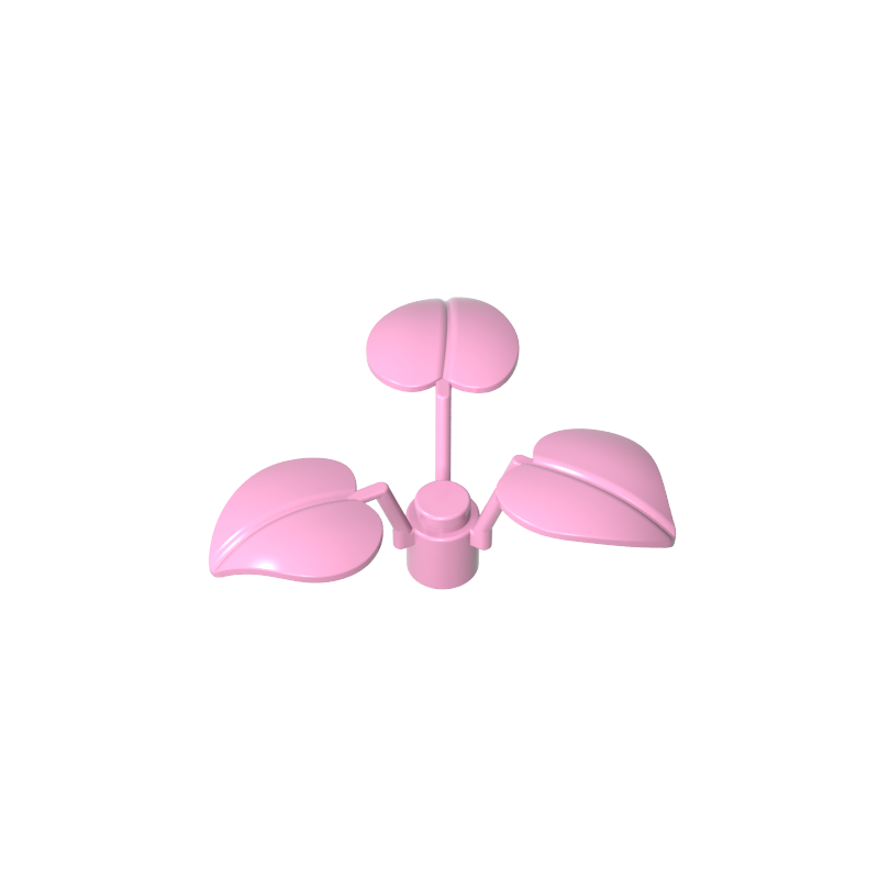 Gobricks,Plant, 1 x 1 x 2/3 - 3 Large Leaves,6255
