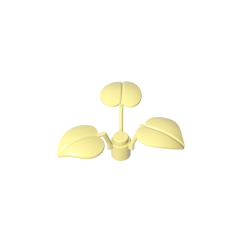 Gobricks,Plant, 1 x 1 x 2/3 - 3 Large Leaves,6255