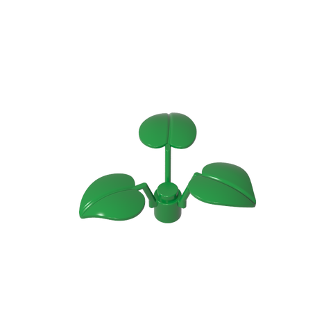 Gobricks,Plant, 1 x 1 x 2/3 - 3 Large Leaves,6255
