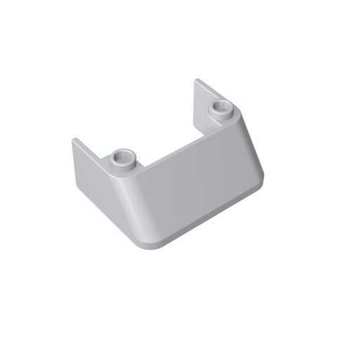 Gobricks,Windscreen 3 x 4 x 1 1/3 with 2 Studs on Top,2437,35243