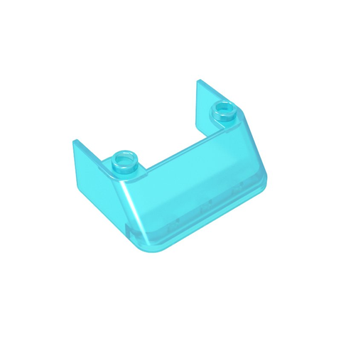 Gobricks,Windscreen 3 x 4 x 1 1/3 with 2 Studs on Top,2437,35243