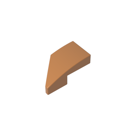 Gobricks,Slope Curved 2 x 1 with Stud Notch Right,29119
