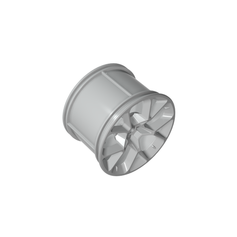 Gobricks,Wheel 62.3 x 42 Large with Silver Outline Print,37383