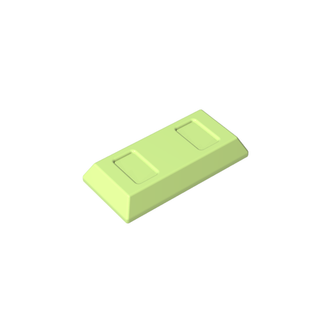 Gobricks,Tile Special 1 x 2 with Sloped Walls AKA Money/ Gold Bar [Ingot],96910,99563,13954,95349,95349a