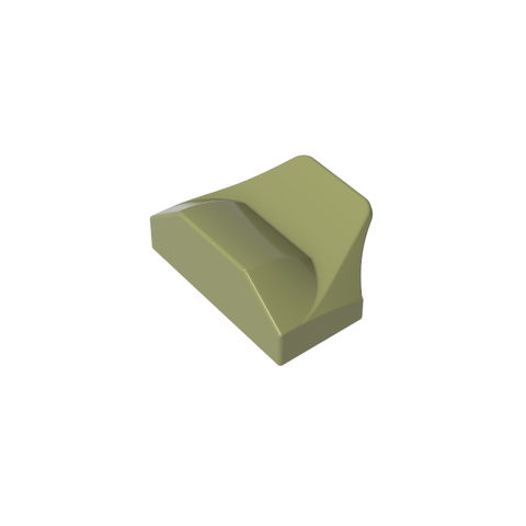 Gobricks,Wedge Curved 1 x 2 x 2/3 No Studs, Wing End,47458,81300