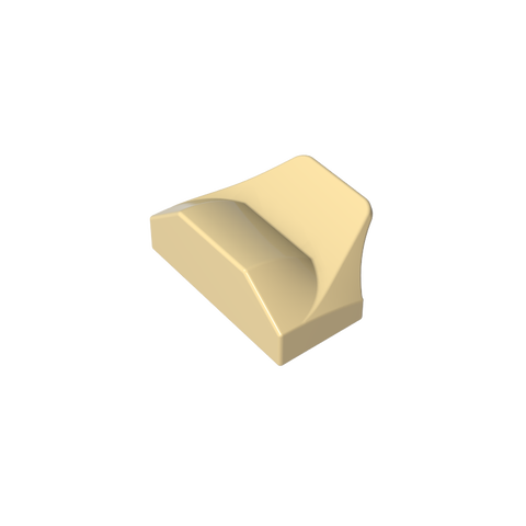 Gobricks,Wedge Curved 1 x 2 x 2/3 No Studs, Wing End,47458,81300