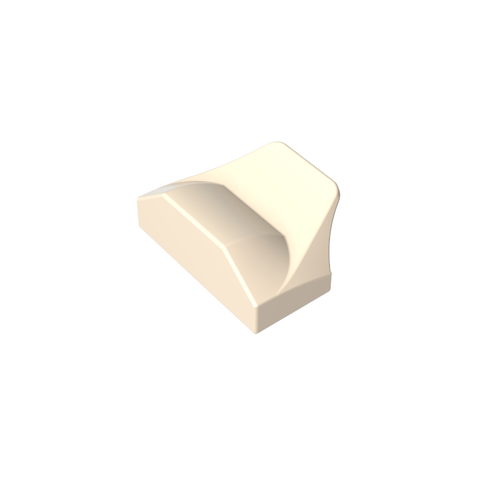 Gobricks,Wedge Curved 1 x 2 x 2/3 No Studs, Wing End,47458,81300