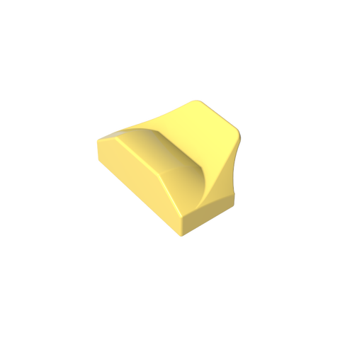 Gobricks,Wedge Curved 1 x 2 x 2/3 No Studs, Wing End,47458,81300