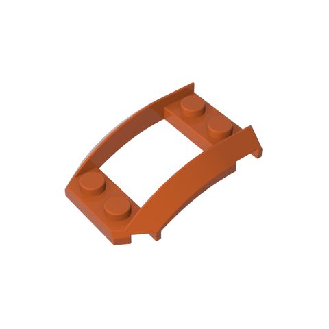 Gobricks,Wheel Arch, Wedge 4 x 3 Open with Cutout and Four Studs,47755