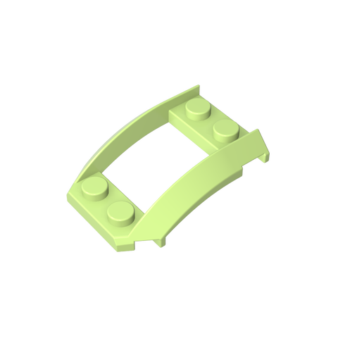 Gobricks,Wheel Arch, Wedge 4 x 3 Open with Cutout and Four Studs,47755