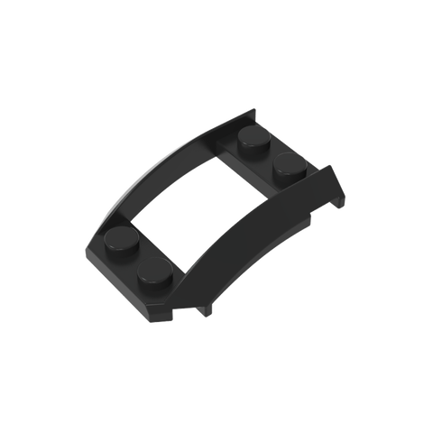 Gobricks,Wheel Arch, Wedge 4 x 3 Open with Cutout and Four Studs,47755