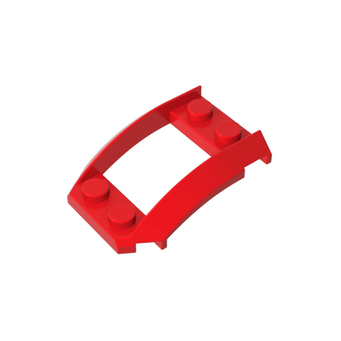 Gobricks,Wheel Arch, Wedge 4 x 3 Open with Cutout and Four Studs,47755