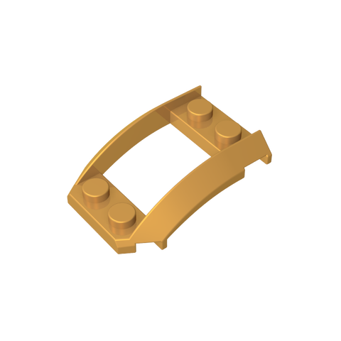 Gobricks,Wheel Arch, Wedge 4 x 3 Open with Cutout and Four Studs,47755