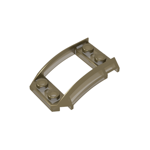 Gobricks,Wheel Arch, Wedge 4 x 3 Open with Cutout and Four Studs,47755