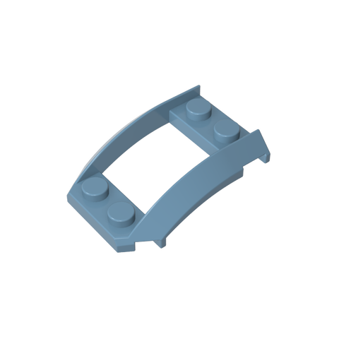 Gobricks,Wheel Arch, Wedge 4 x 3 Open with Cutout and Four Studs,47755