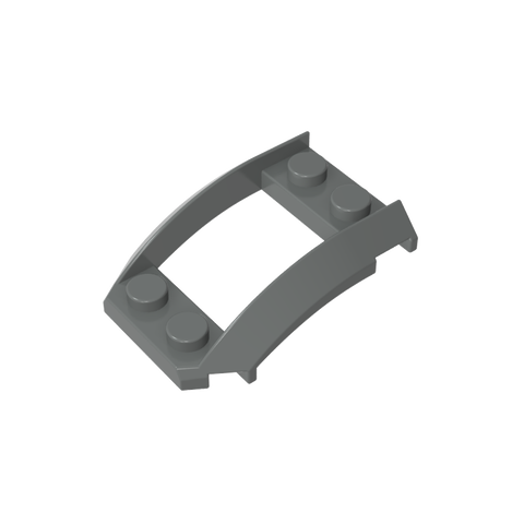 Gobricks,Wheel Arch, Wedge 4 x 3 Open with Cutout and Four Studs,47755