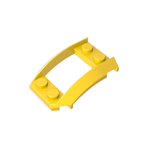 Gobricks,Wheel Arch, Wedge 4 x 3 Open with Cutout and Four Studs,47755