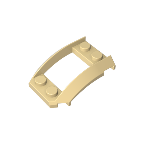 Gobricks,Wheel Arch, Wedge 4 x 3 Open with Cutout and Four Studs,47755