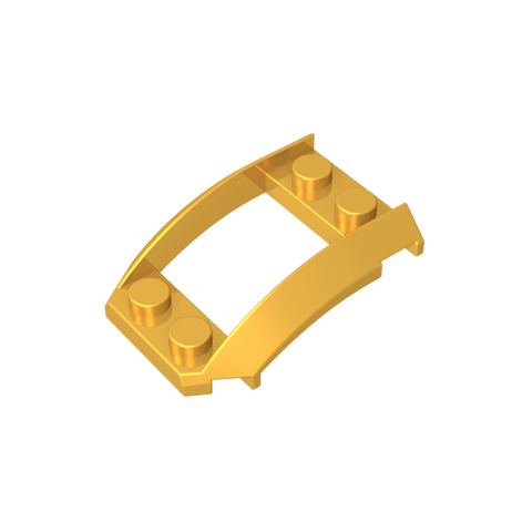 Gobricks,Wheel Arch, Wedge 4 x 3 Open with Cutout and Four Studs,47755