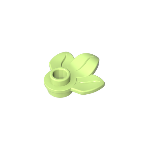 Gobricks,Plant, Plate 1 x 1 Round with 3 Leaves,32607