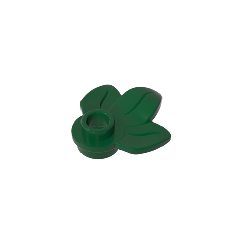 Gobricks,Plant, Plate 1 x 1 Round with 3 Leaves,32607