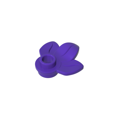 Gobricks,Plant, Plate 1 x 1 Round with 3 Leaves,32607