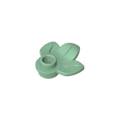 Gobricks,Plant, Plate 1 x 1 Round with 3 Leaves,32607