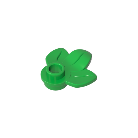 Gobricks,Plant, Plate 1 x 1 Round with 3 Leaves,32607