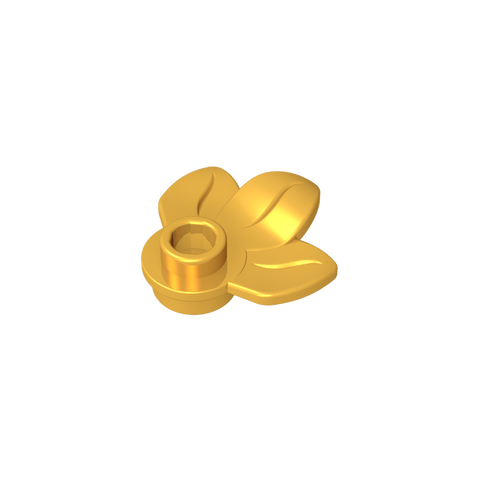 Gobricks,Plant, Plate 1 x 1 Round with 3 Leaves,32607