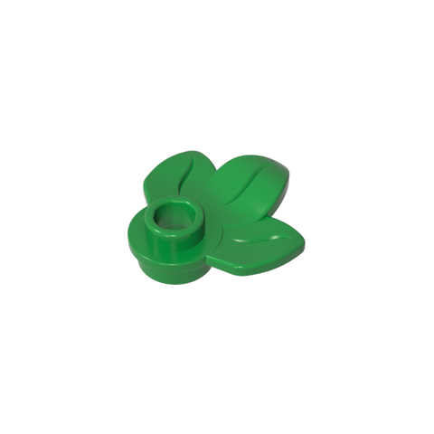 Gobricks,Plant, Plate 1 x 1 Round with 3 Leaves,32607