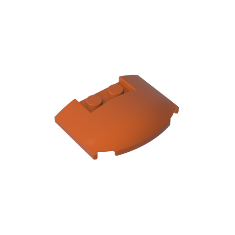 Gobricks,Slope Curved 3 x 4 x 2/3 Triple Curved with 2 Sunk Studs,93604