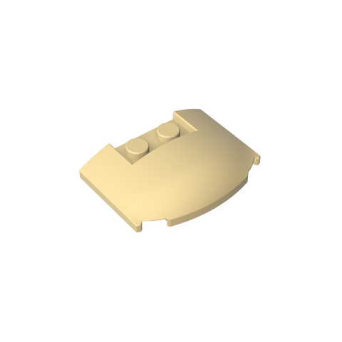 Gobricks,Slope Curved 3 x 4 x 2/3 Triple Curved with 2 Sunk Studs,93604