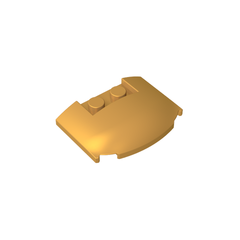 Gobricks,Slope Curved 3 x 4 x 2/3 Triple Curved with 2 Sunk Studs,93604