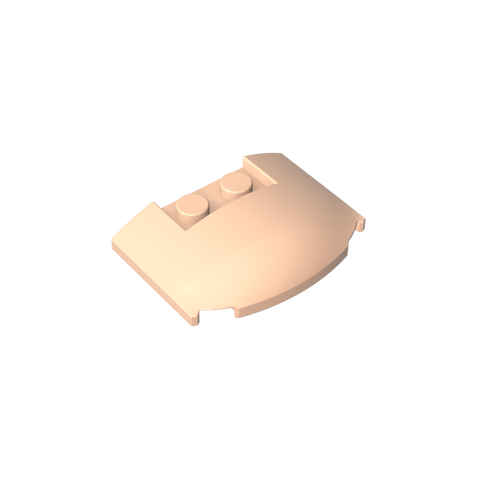 Gobricks,Slope Curved 3 x 4 x 2/3 Triple Curved with 2 Sunk Studs,93604