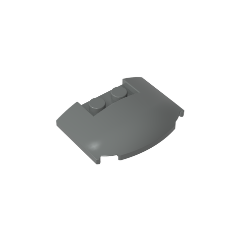 Gobricks,Slope Curved 3 x 4 x 2/3 Triple Curved with 2 Sunk Studs,93604