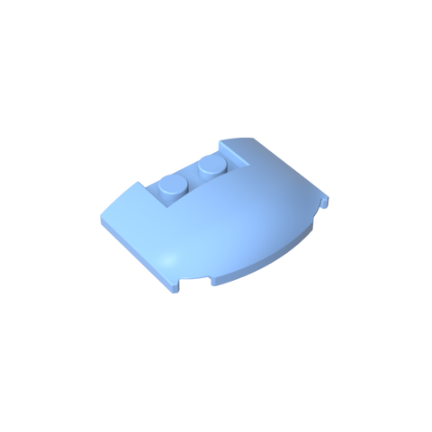 Gobricks,Slope Curved 3 x 4 x 2/3 Triple Curved with 2 Sunk Studs,93604
