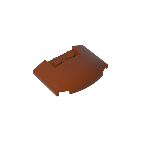 Gobricks,Slope Curved 3 x 4 x 2/3 Triple Curved with 2 Sunk Studs,93604