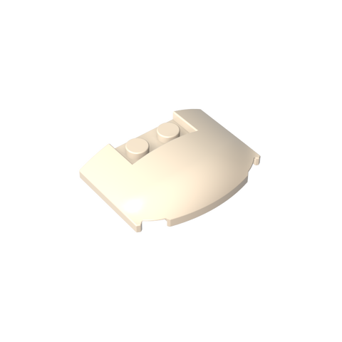 Gobricks,Slope Curved 3 x 4 x 2/3 Triple Curved with 2 Sunk Studs,93604