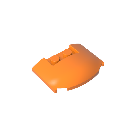 Gobricks,Slope Curved 3 x 4 x 2/3 Triple Curved with 2 Sunk Studs,93604