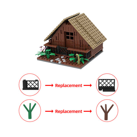 (Gobricks version) 236pcs MOC-146915 Wooden House (without interior)