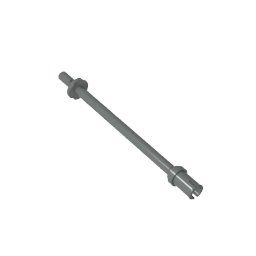 Bar 8L - Two Stop Rings / One Pin, Technic Figure Ski Pole [Flat End]