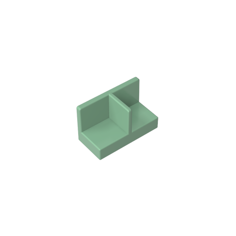 Gobricks,Panel 1 x 2 x 1 with Rounded Corners and Central Divider,93095