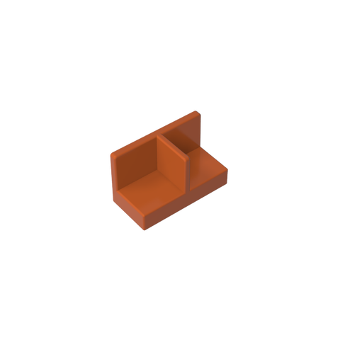 Gobricks,Panel 1 x 2 x 1 with Rounded Corners and Central Divider,93095