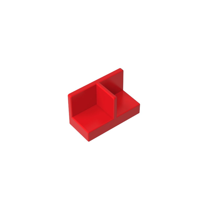 Gobricks,Panel 1 x 2 x 1 with Rounded Corners and Central Divider,93095