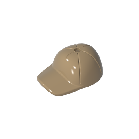 Gobricks,Minifig Cap Short Curved Bill with Seams and Hole on Top,11303