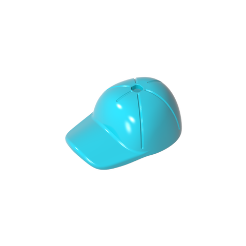 Gobricks,Minifig Cap Short Curved Bill with Seams and Hole on Top,11303