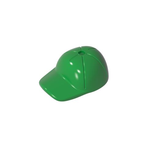 Gobricks,Minifig Cap Short Curved Bill with Seams and Hole on Top,11303