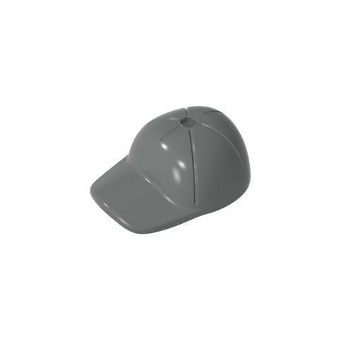 Gobricks,Minifig Cap Short Curved Bill with Seams and Hole on Top,11303
