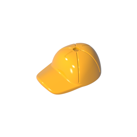 Gobricks,Minifig Cap Short Curved Bill with Seams and Hole on Top,11303