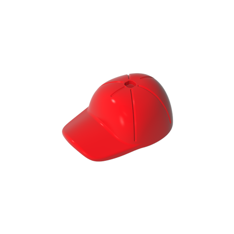 Gobricks,Minifig Cap Short Curved Bill with Seams and Hole on Top,11303